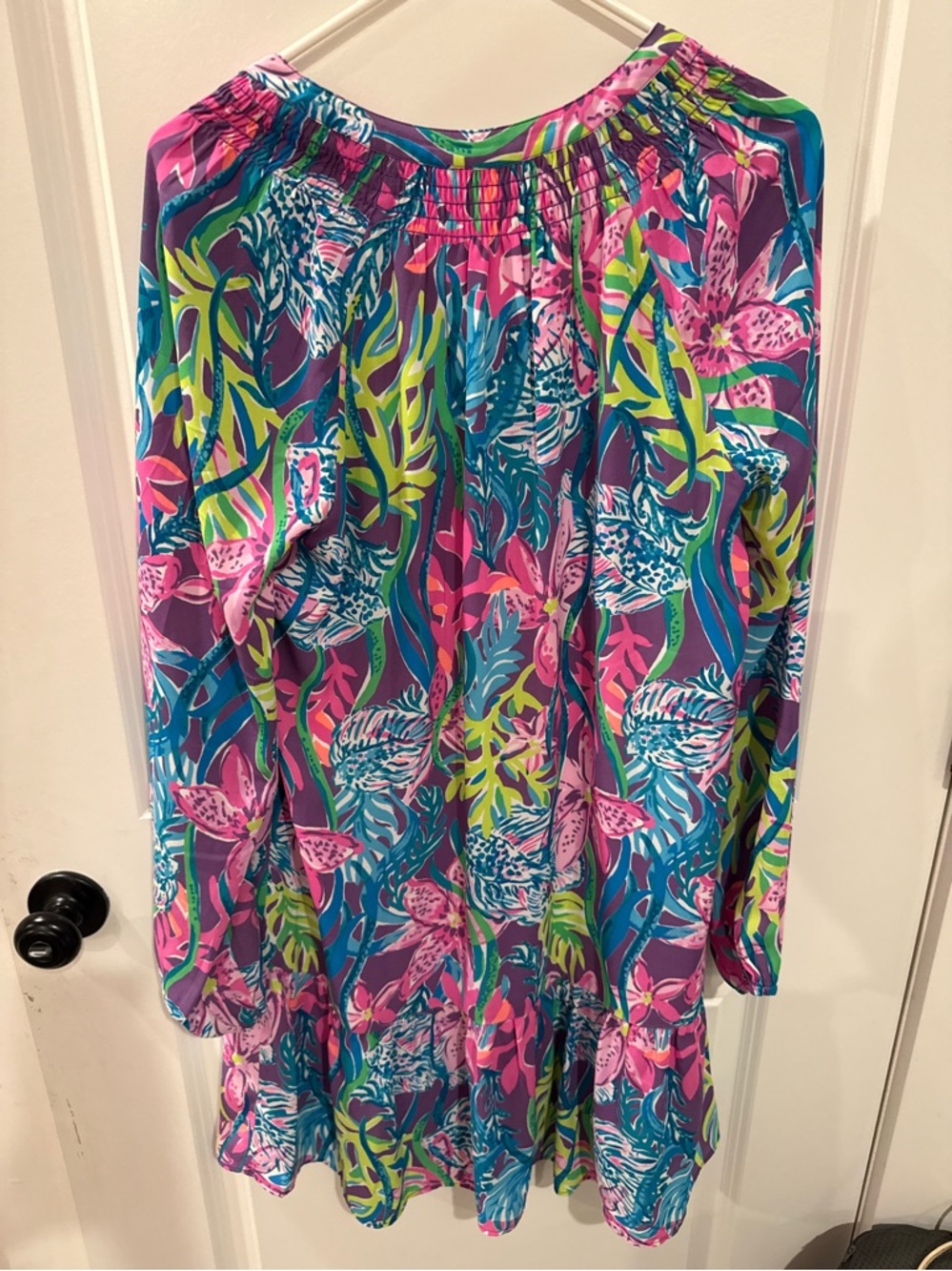 Lilly Pulitzer Tropical Floral Midi Dress in Pink, Blue and Green